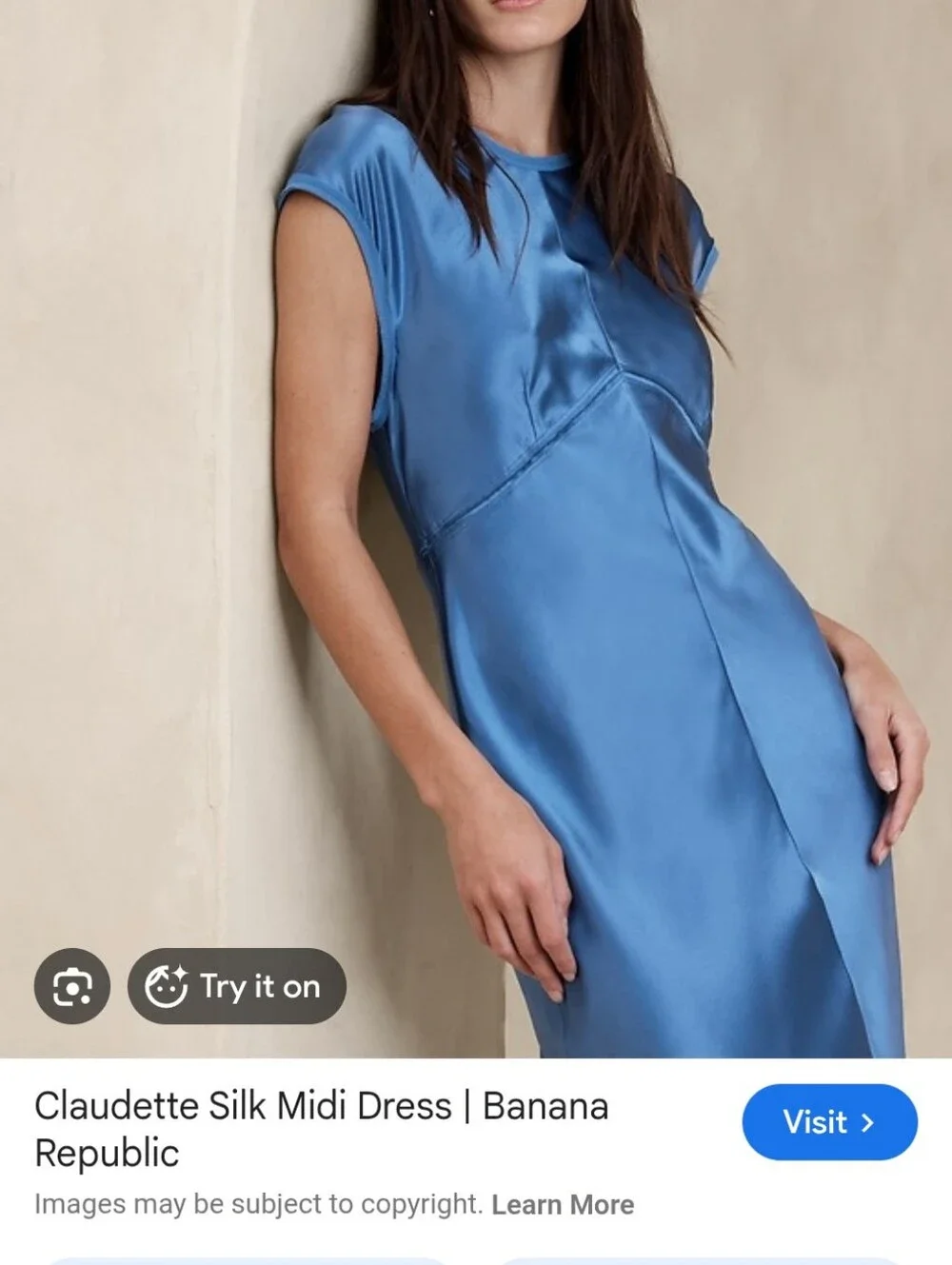 Banana Republic Satin Midi Dress in Blue - Picture 3 of 11